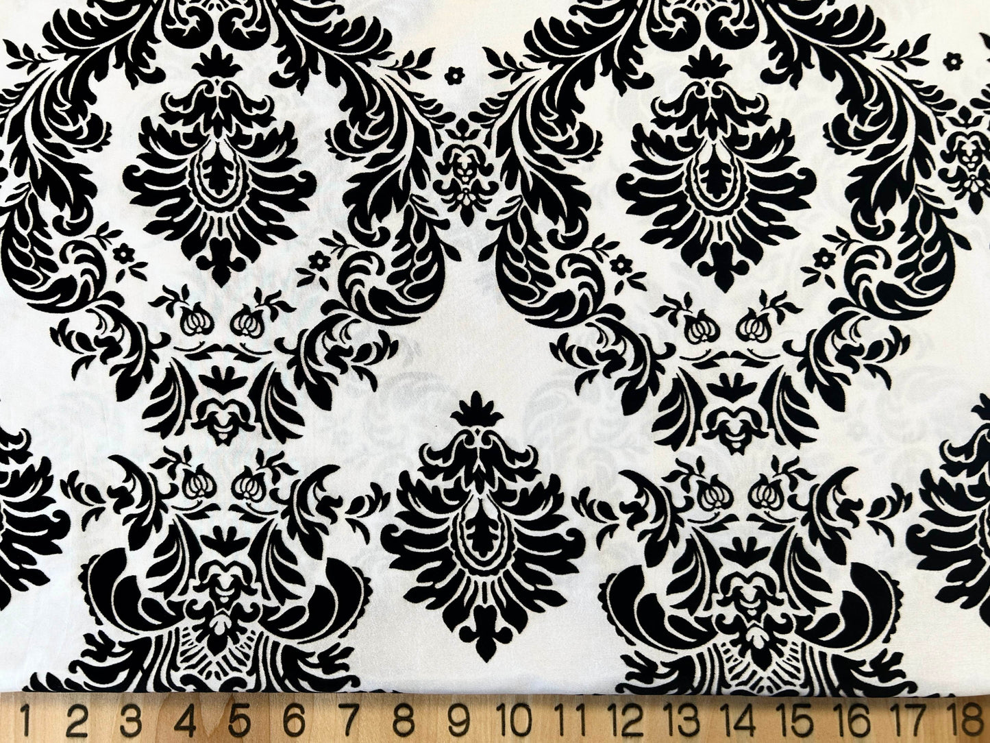 Damask Flocking Taffeta | Flocking Velvet Damask on Taffeta Fabric