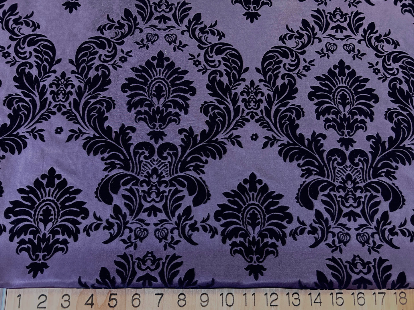 Damask Flocking Taffeta | Flocking Velvet Damask on Taffeta Fabric