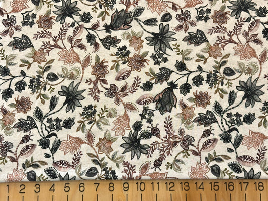 Linen Jersey Digital Flowers (VER06208)