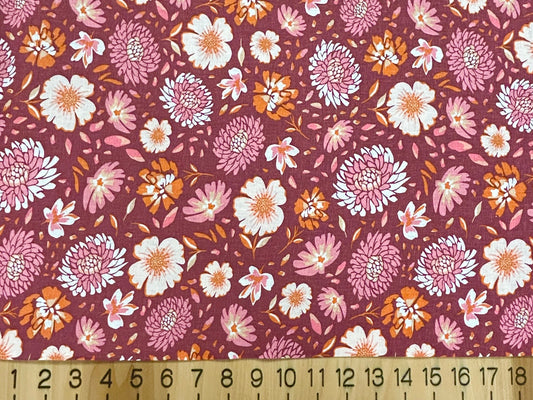 Linen Viscose Washed Flowers (VER05357)